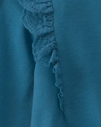 Toddler Girl 2-Piece  French Terry Top & Bee Skirt Set - Blue