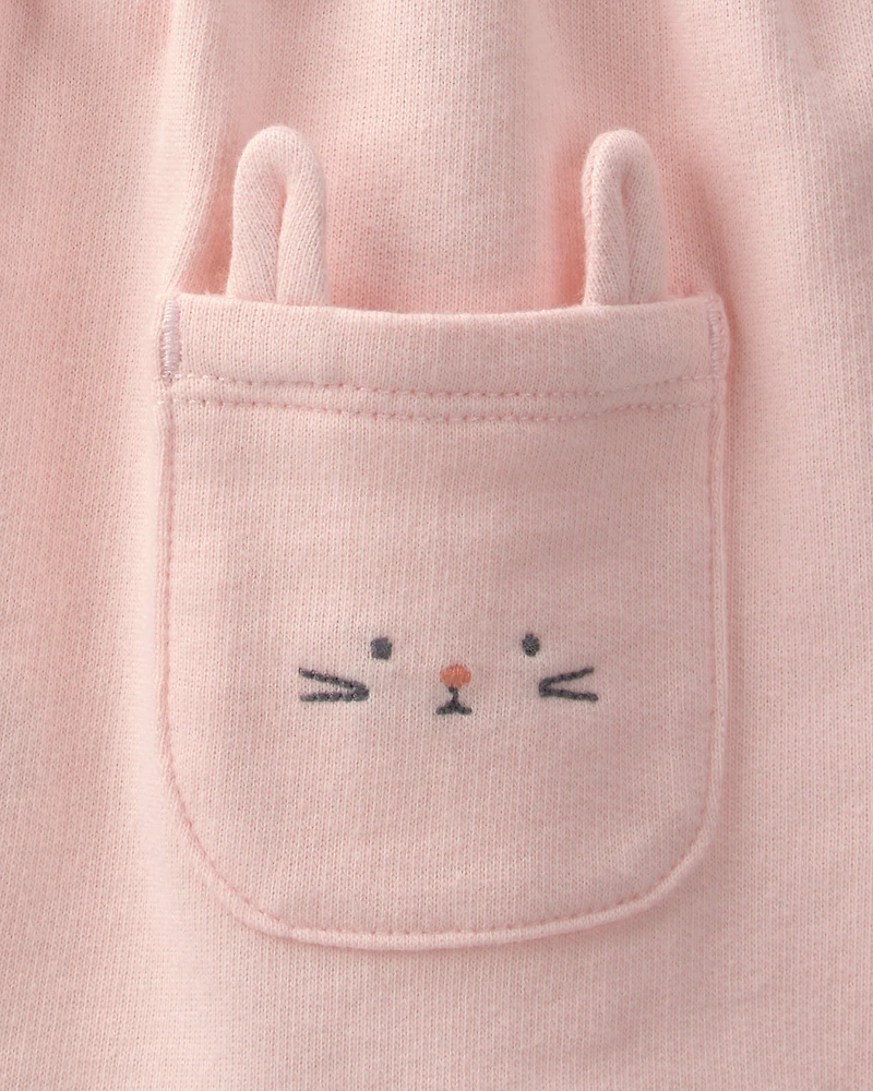 Baby Girl 2-Piece Easter Bunny Jumper Set - Pink/Ivory