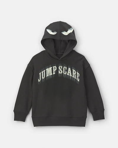 Boys 'Jump Scare' Halloween French Terry Hoodie - Black/White