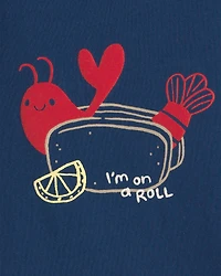 Baby Lobster Graphic Bodysuit - Blue