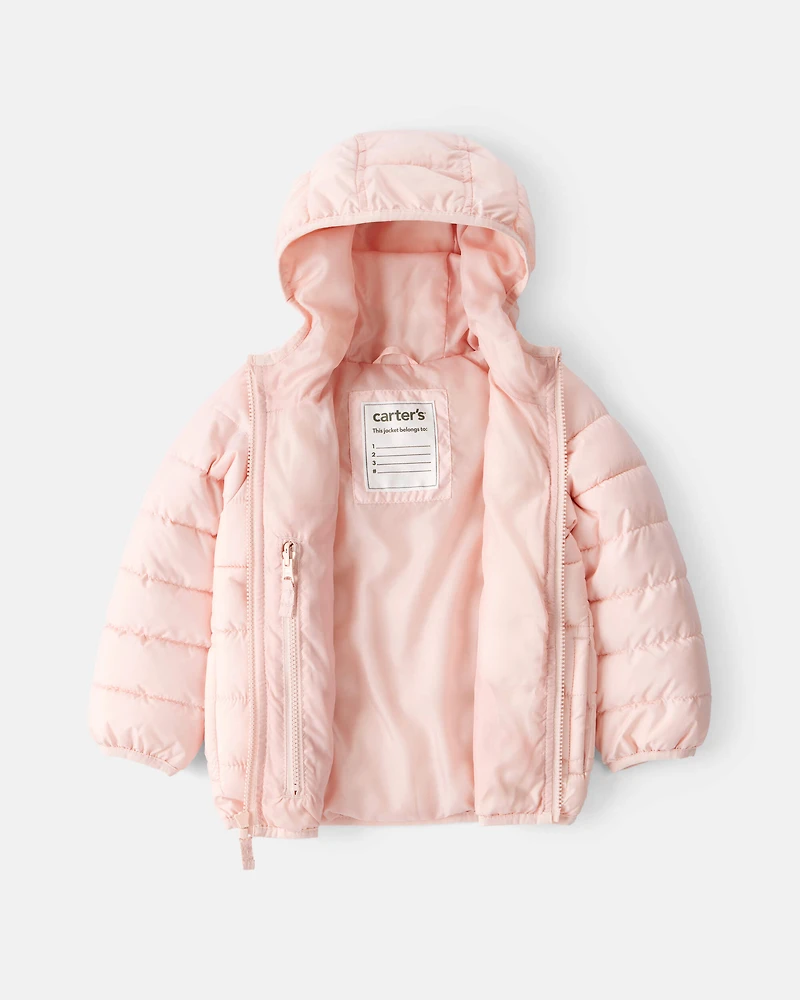 Toddler Girl Midweight Packable Puffer