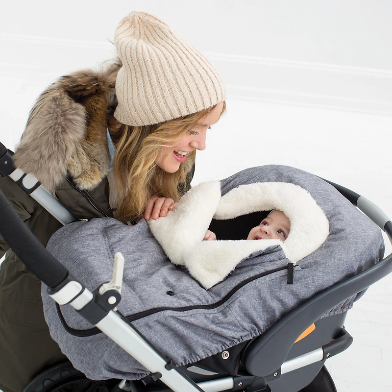 Boys STROLL & GO Car Seat Cover - Heather Grey