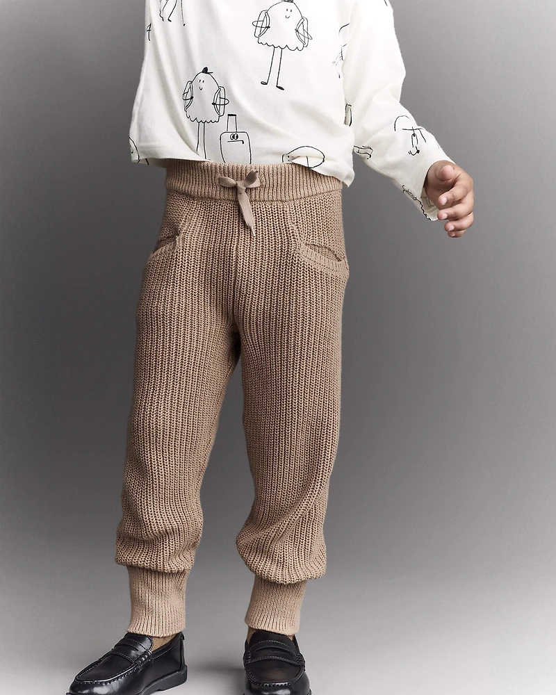 Toddler Sweater Jogger Pant - Tan