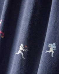 Baby Boy Football Print PurelySoft Long-Sleeve Sleeper - Blue