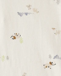 Baby Boy 5-Pack Dog Print Multipack Bodysuits - Blue/White/Navy/Brown