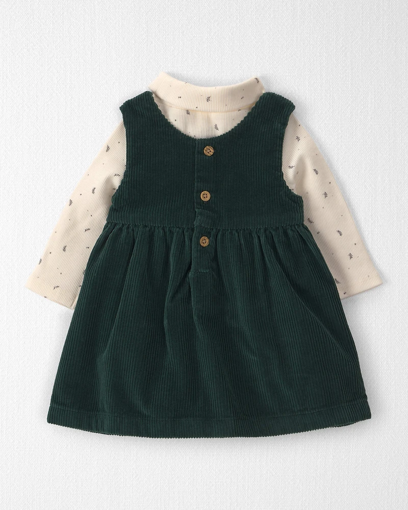 Baby Girl 2-Piece Organic Cotton Corduroy Jumper Set