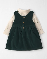 Baby Girl 2-Piece Organic Cotton Corduroy Jumper Set
