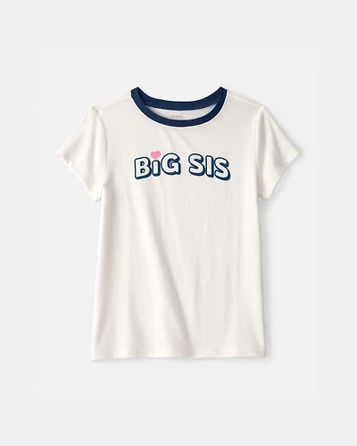Girls Big Sis Graphic Tee - Cream