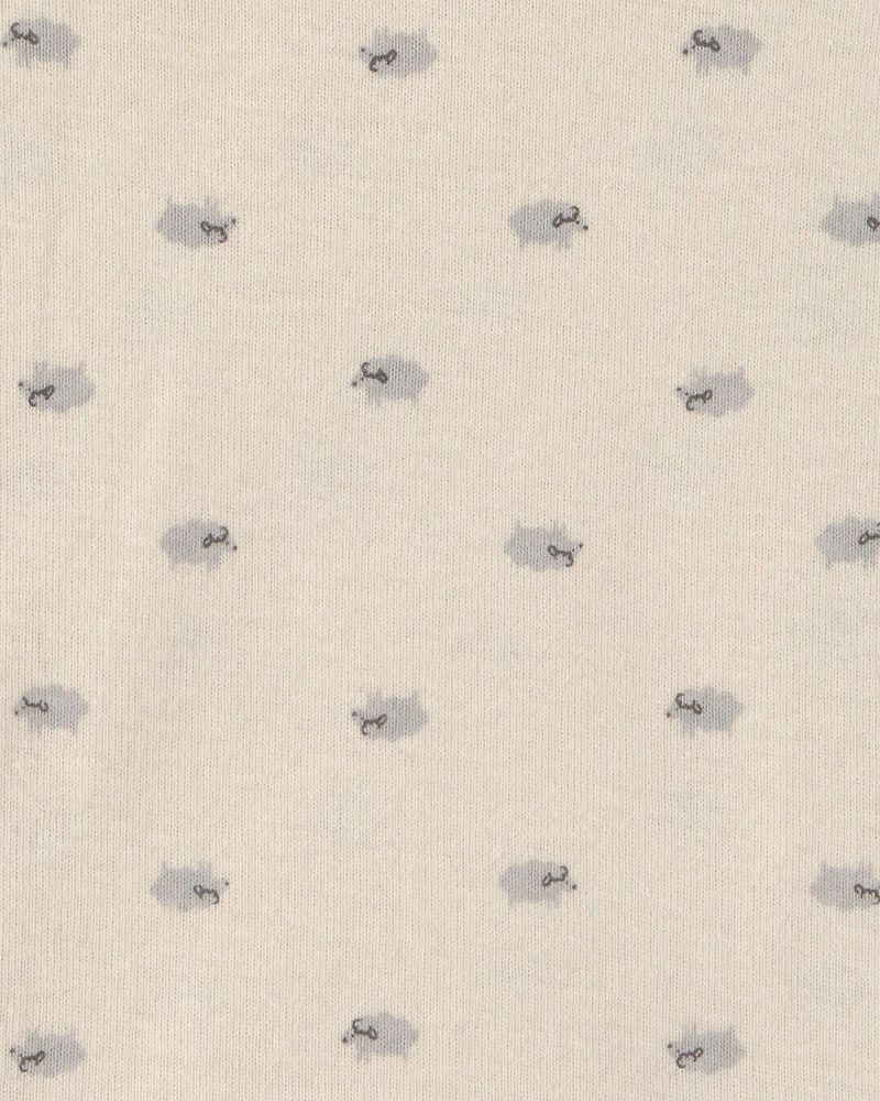 Baby 6-Pack Sheep Long-Sleeve Bodysuits - Grey/White