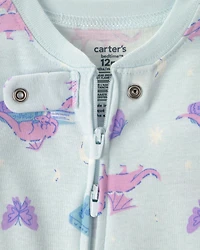 Baby Girl Fairy Tale 100% Cotton Snug Fit 1-Piece pyjama - Blue