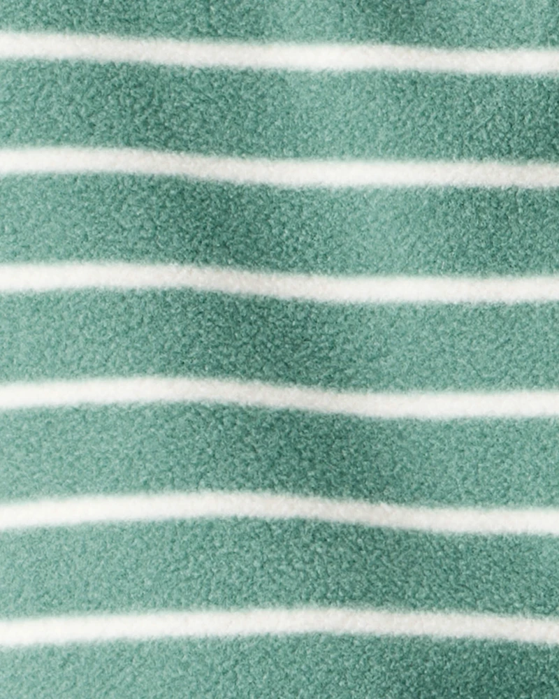 Baby Boy 3-Piece Construction Striped Print Hooded Zip-Up Jacket, Bodysuit & Pant Set - Green