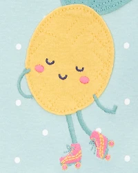 Baby Girl 1-Piece Pineapple 100% Snug Fit Cotton Footie Pyjamas