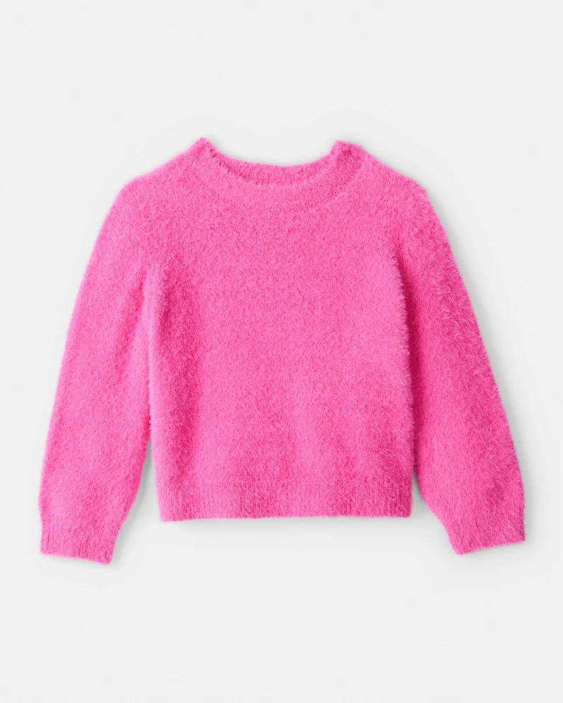 Toddler Girl Brushed Sweater - Pink
