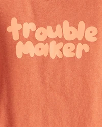 Toddler Boy Troublemaker Long-Sleeve Graphic Tee - Orange