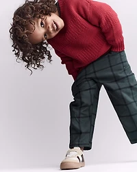 Toddler Cable-Knit Pullover Sweater - Red