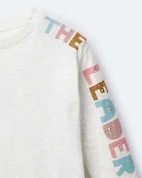 Toddler 'The Leader' Long-Sleeve Relaxed Graphic Tee - Light Heather Grey