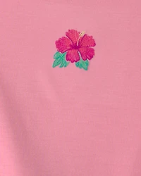 Girls 2-Piece Flower Sleeveless Pajama Set - Pink