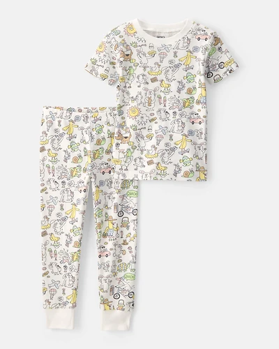 Toddler Easter Scavenger Hunt 100% Cotton Snug Fit 2-Piece Pyjama Set - Ivory