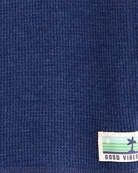 Baby Short-Sleeve Waffle Knit Tee - Navy