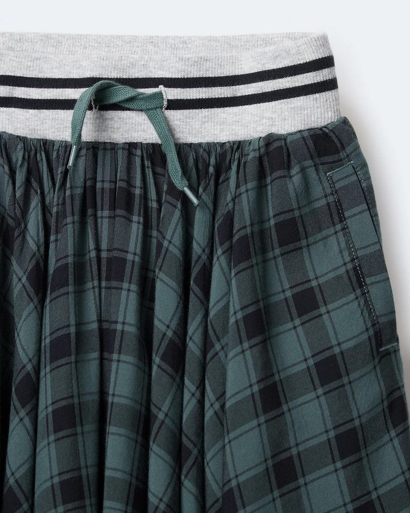 Toddler Girl Avenue Twirl™ Midi Skirt Plaid - Green/Black
