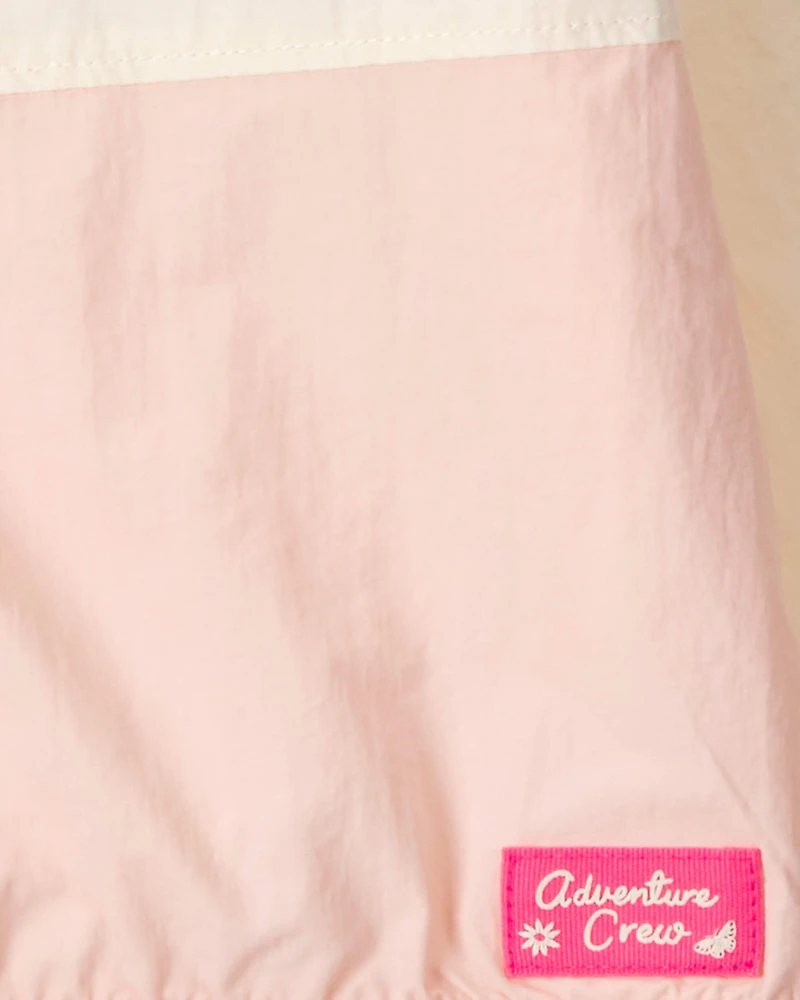 Girls Colourblock Zip-Up Jacket - Ivory/Pink
