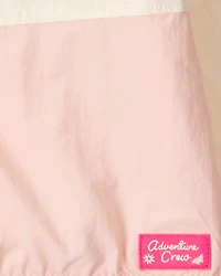 Girls Colourblock Zip-Up Jacket - Ivory/Pink
