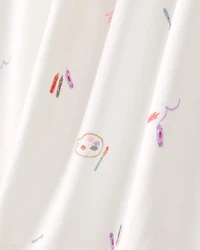 Toddler Girl Painting & colouring Print PurelySoft Long-Sleeve 2-Piece pyjamas - Ivory