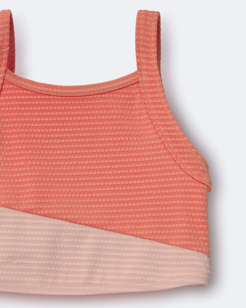 Toddler Girl colourblock Tankini Set - Orange