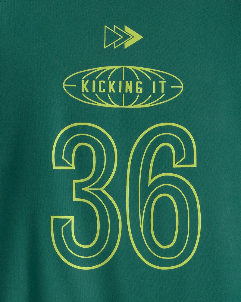 Boys 'Kicking It' Active Graphic Tee - Green