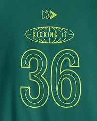 Boys 'Kicking It' Active Graphic Tee - Green