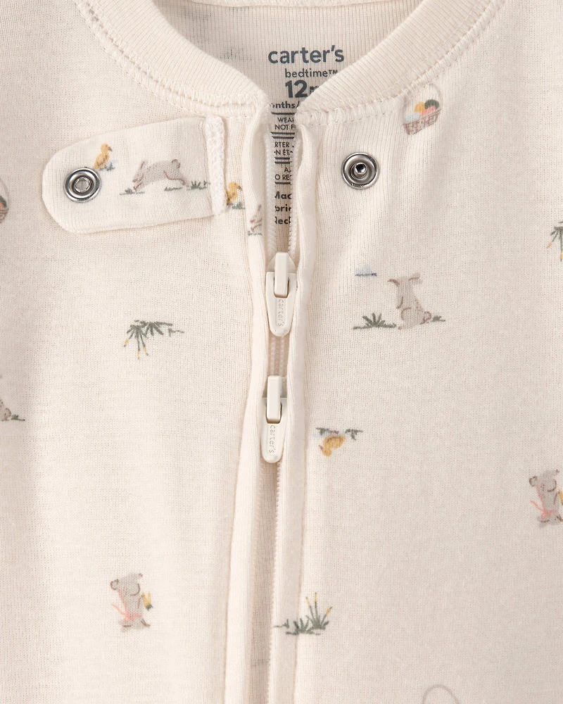 Baby Easter Bunny 100% Cotton Snug Fit 1-Piece Pyjama - Cream