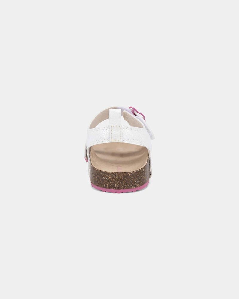 Toddler Girl Flower Sandals - White