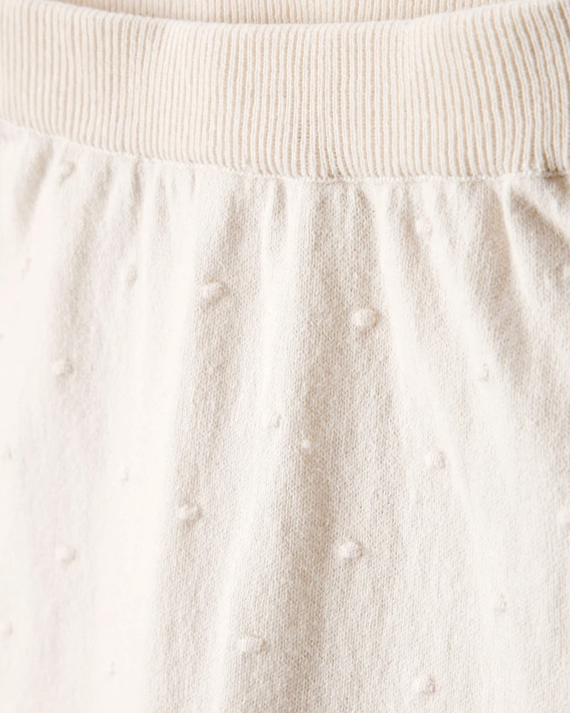 Baby Girl Bow Cotton Long-Sleeve Tee & Pant Set - White