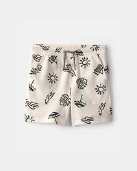 Boys Beach Shorts - Cream/Black