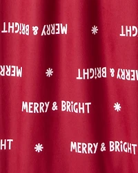 Adult Merry & Bright Christmas Loose Fit Pajama Bottoms - Red