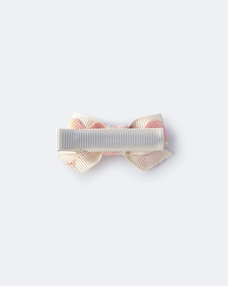 Toddler Girl 4-Pack Ric-Rack Faux Leather Bow Hair Clips