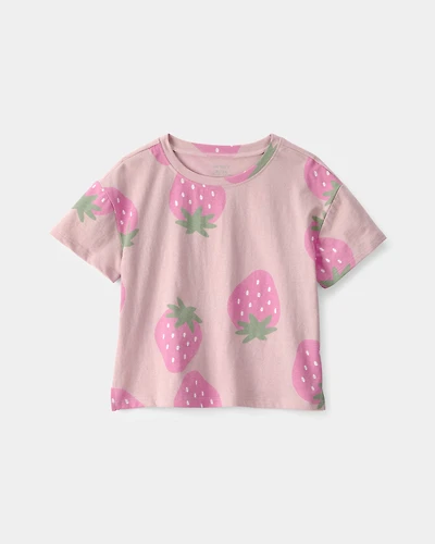 Toddler Girl Strawberry Top - Pink