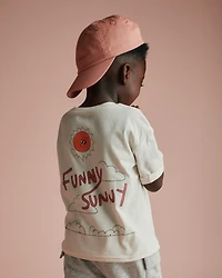 Toddler 'Funny Sunny' Rolled Cuff Tee - Cream