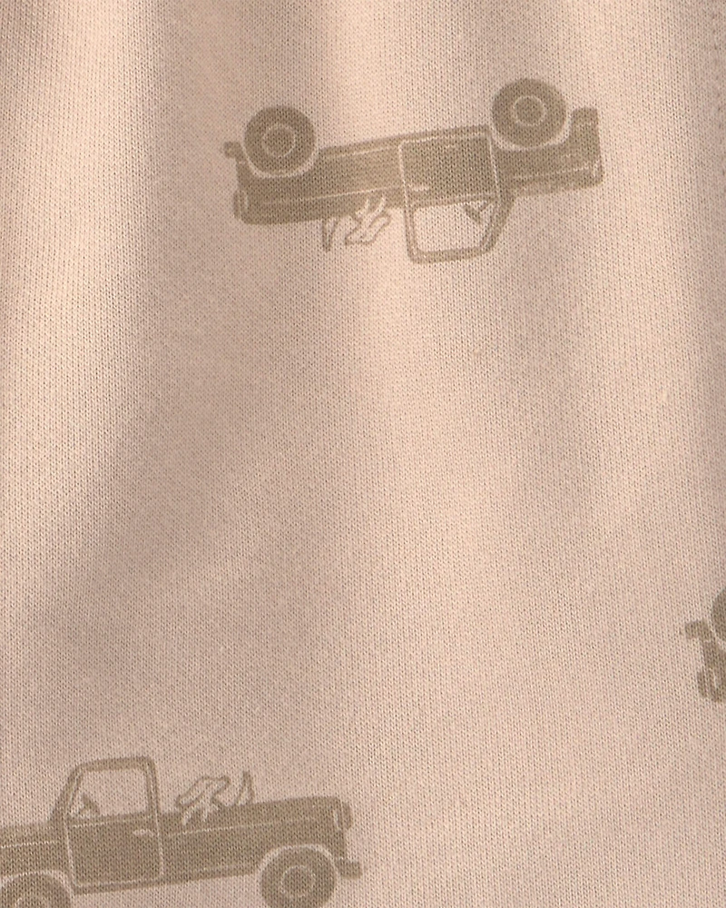 Baby Boy Truck French Terry Jogger - Beige