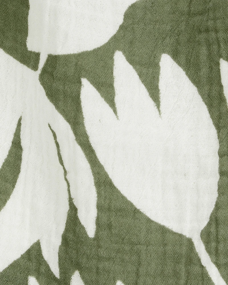 Baby Tropical Floral Sleeveless Tank - Green