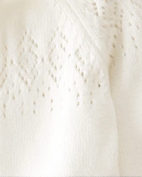 Baby Organic Cotton Sweater Knit Pointelle Jumpsuit