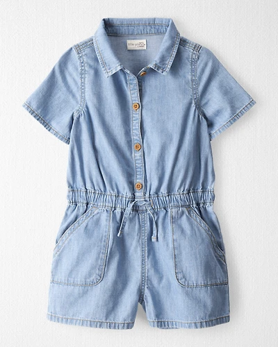 Kid Organic Cotton Chambray Romper