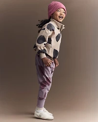 Toddler Boy Quarter-Zip Sweatshirt with Shapes - Khaki