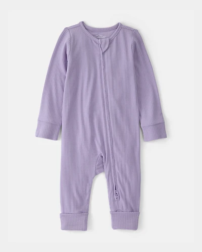 Baby Girl 2-Way Zip PurelySoft Sleeper - Purple