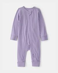 Baby Girl 2-Way Zip PurelySoft Sleeper - Purple