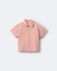 Toddler Boy Button-Down Short-Sleeve Shirt - Peach