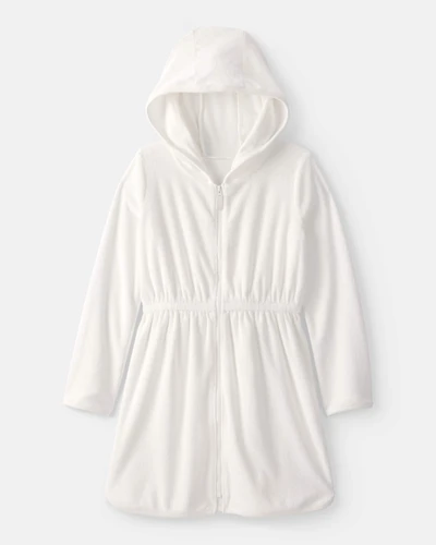 Girls Terry Cover Up - White