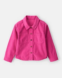 Girls Corduroy Button-Down Shirt - Pink