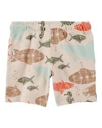 Baby Sea Print Pull-On Shorts