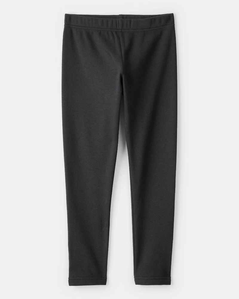 Girls Pull-On Stretch Leggings - Black